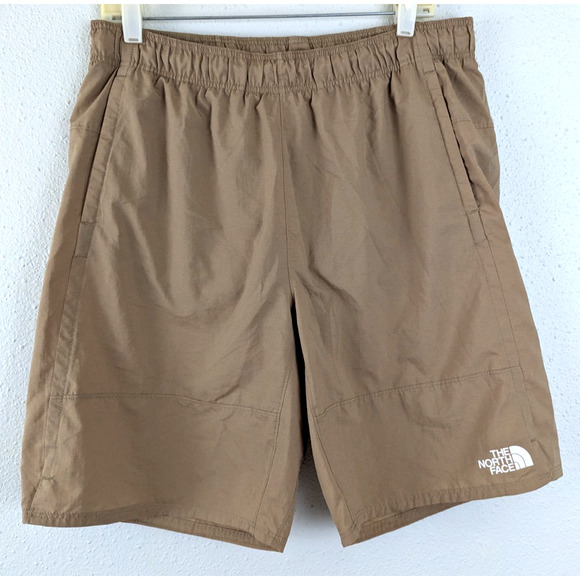 The North Face men's sz L Shorts tan brief lined thin lightweight pull on 4241 - Picture 1 of 4